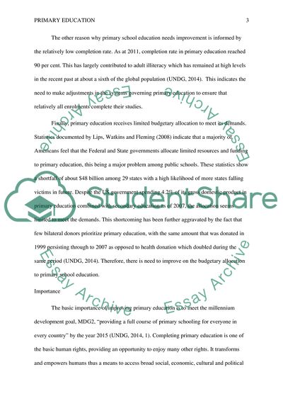 Why and How Can We Improve Primary Education