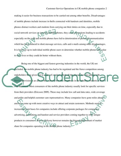 Customer Service in UK Mobile Phone Companies