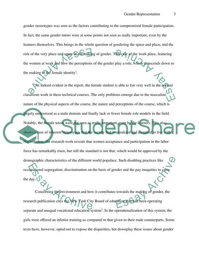 Geographical Representation of Gender