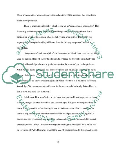 Person of Experience or the Person of Theoretical Knowledge Wiser