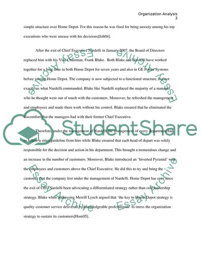 Home Depot Organization Analysis