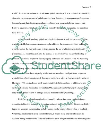 The Effects of Global Warming