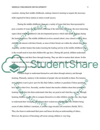 The Period of Middle Childhood