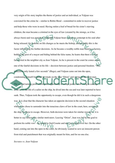 Rrisoners choice in Les Miserables and Crito