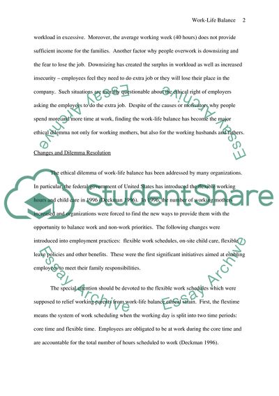 Life Balance Ethical Dilemma
