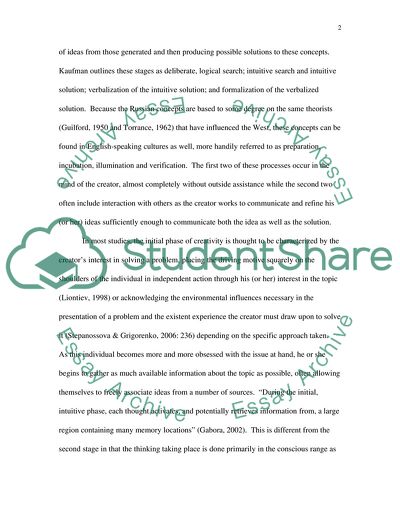 The International Handbook of Creativity