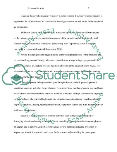Aviation Security and Its Impact on Airports