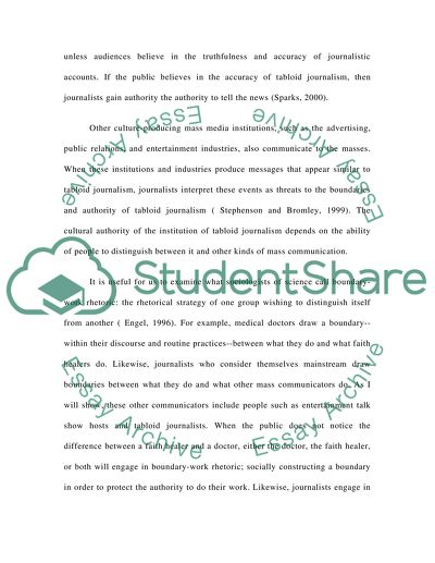TABLOIDISATION : DUMBING DOWN OR REACHING OUT