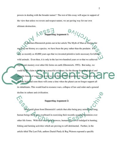 Publics Responsibilities toward Nature and the Environment