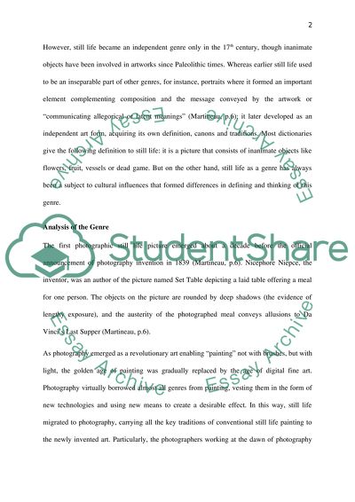 Concepts of Still Life in Photography