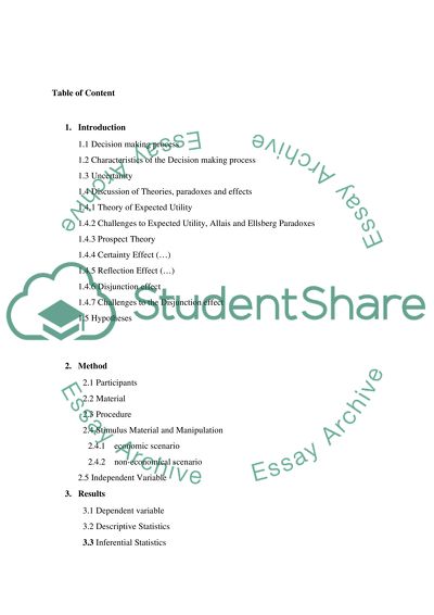 The Influence that Uncertain Information on Decision