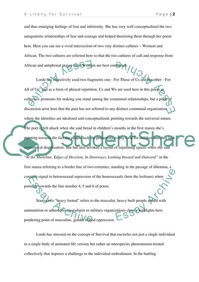 A Litany for Survival as a Challenging Concept of Survival