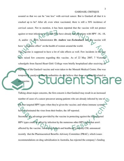 The Success of a Vaccine