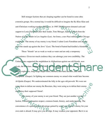 The Enemy of My Enemy May Still Be My Enemy