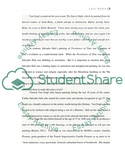 Van Goghs The Starry Night and Salvador Dalis Persistence of Time