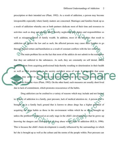 Different Understandings of Addiction