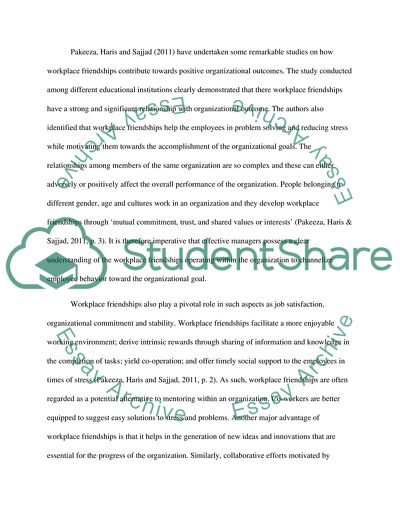 Workplace Friendships