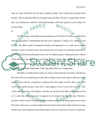 The Effects of Biblical Violence on Readers Behaviors
