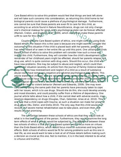 Analysis of the Ethics Case of Two Drug-Addicted Parents Who Give Birth to an Infant