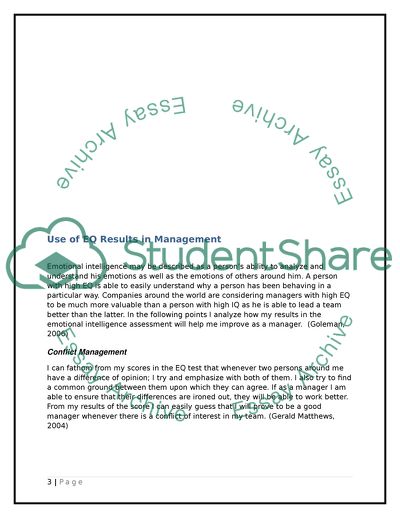 Use of Emotional Intelligence Results in Management