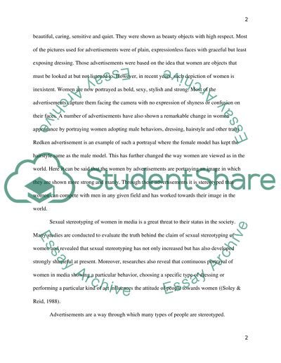 Advertisements and Female Gender Stereotypes