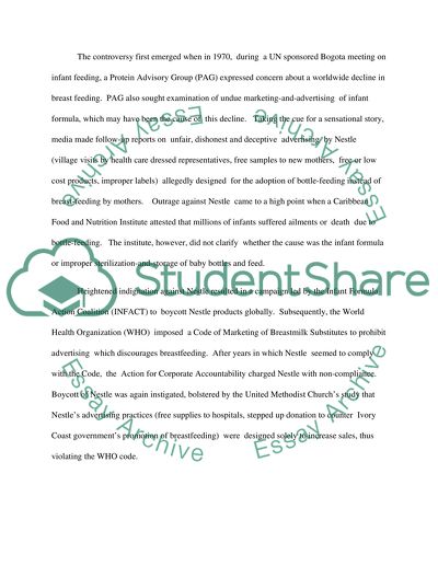 Kantian and Utilitarian Theories and the Nestle Moral Issue