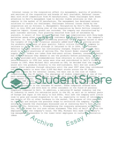 Management Challenges of Dell