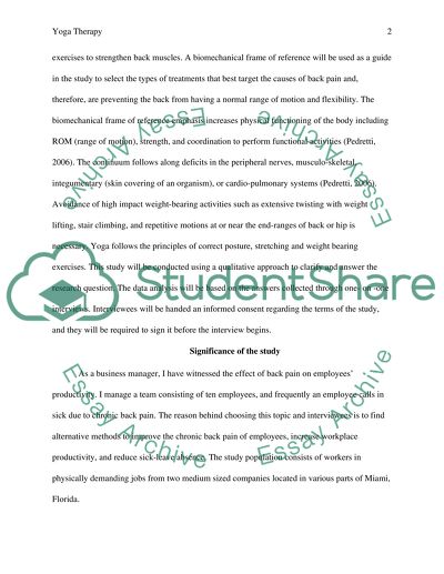 The use of yoga as a strategy for back pain prevention at the workplace