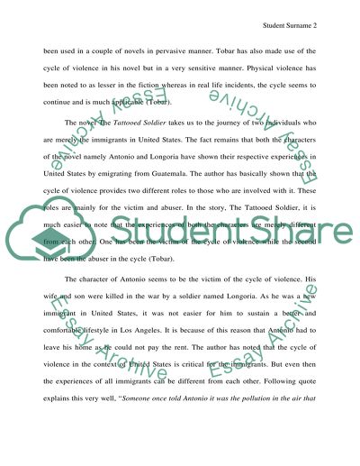 Analysis on the cycle of violence of Hector Tobars novel The Tattooed Soldier