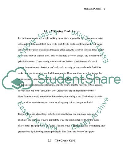 Managing Credit Cards