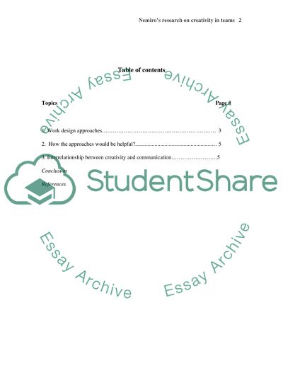 Nemiros Research on Creativity in Teams