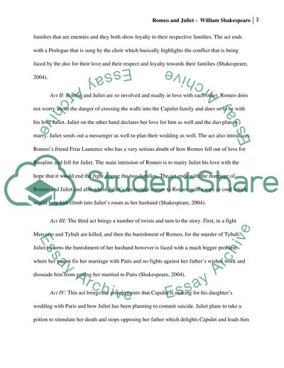 Analysis of Romeo and Juliet by William Shakespeare