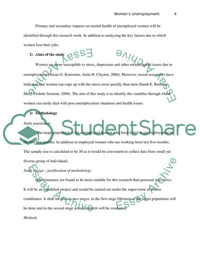 WHAT ARE THE IMPACT OF LONG TERM UNMPLOYENT ON WOMENS MENTAL HEALTH