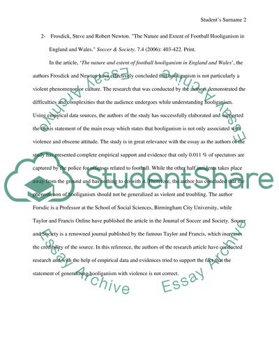 Attitudes to football hooliganism