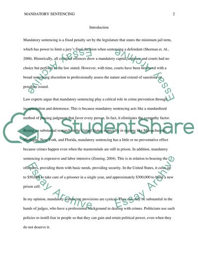 Mandatory Sentencing