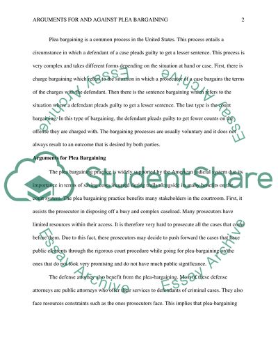Summarize the arguements for and against plea bargaining