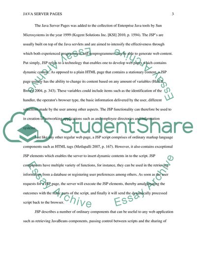Java Server Pages and the Java 2 Enterprise Edition Model