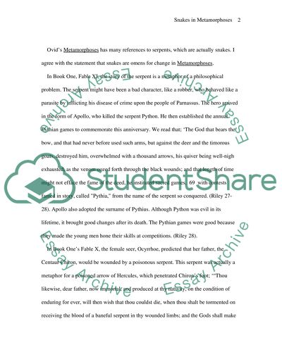 Symbolism of Snakes in Metamorphoses