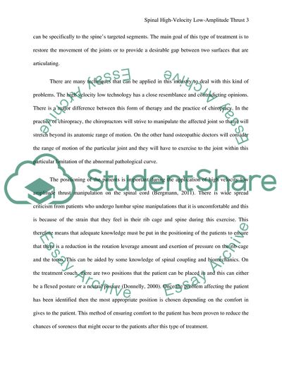 Spinal High-Velocity Low-Amplitude Thrust
