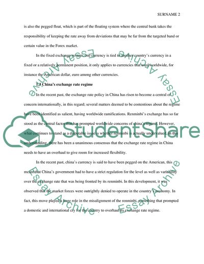 Chinas Exchange Rate Regime
