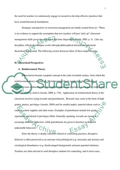 the classroom management research paper