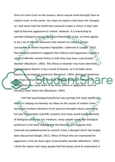 The Cause of Aggressive Crime