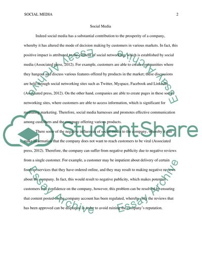 Social Media and the Prosperity of the Company