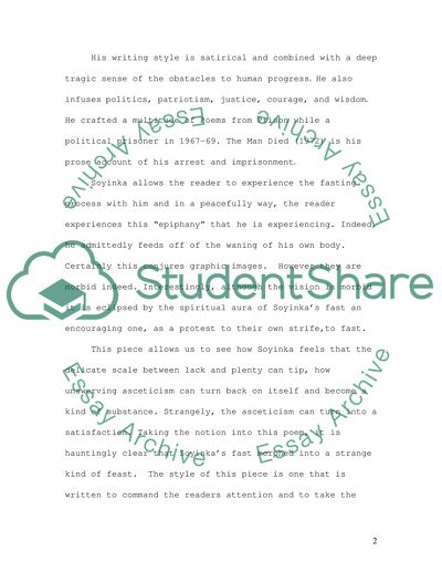 Why Do I Fast by Wole Soyinka