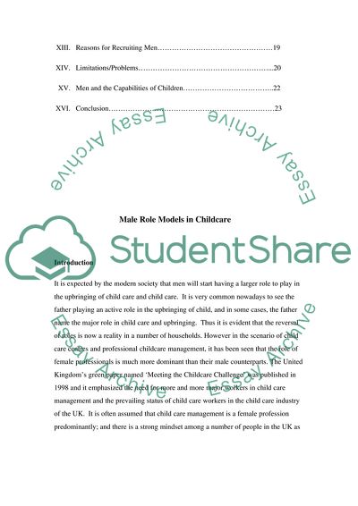 Male Role Models in Childcare