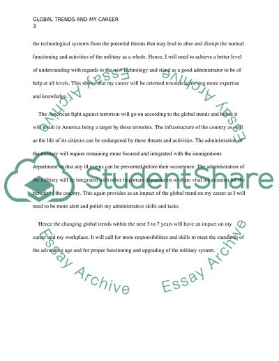 Global Trends and my Career