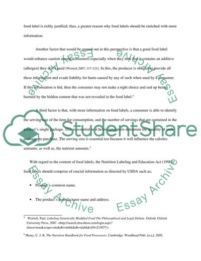 Should more information be provided on food labels