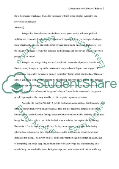 The Images of Refugees Framed in the Media