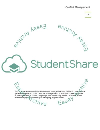 The General Nature of Conflict and How It Arises