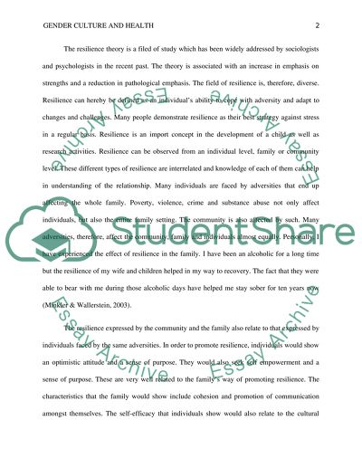 Gender Culture & Health